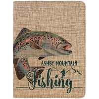 7" x 9" printed burlap portfolio notebook.... from ASI 92531 Unique Custom...