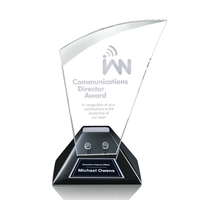 Starfire curved pointed corner award on a black base.... from ASI 84592 St...