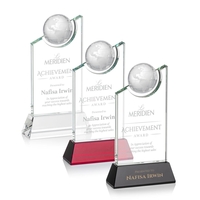 A towering crystal work of achievement recognition with a global flare......