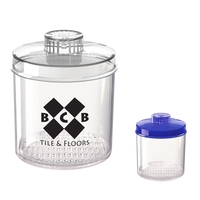 BPA free, break-resistant apothecary jar with a lid featuring a beveled......
