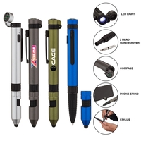 7-in-1 utility pen with compass, LED light, ballpoint pen, capacitive...