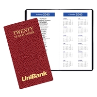 Stitched and stapled, vertical format reference planner with Cobblestone...