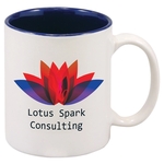 11 oz. White/Blue Ceramic Mug