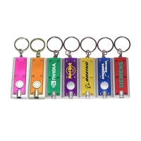 Slim rectangular flash light with swivel key chain