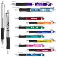 5 1/2" L pen with long black rubber grip, translucent color... from ASI 88060...