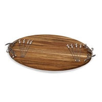 Olive branch design large serving board with matching food picks... from ASI...