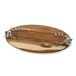 Large Acacia Foodie Bites Wine and Grapes