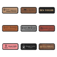 3.3125" x 1.3125" x 0.125" rectangular leatherette badges or nametags.......