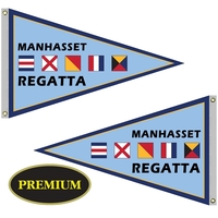 2.5' x 4' customized sided digitally printed knitted polyester pennants......