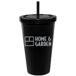 16 Oz. Odyssey Double Wall Acrylic Tumbler w/Straw and Lid