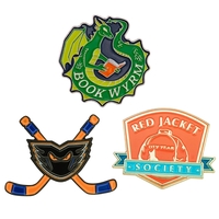 Custom die struck enamel lap pins in assorted sizes and finishes... from ASI...