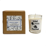 White LInen Plant Based Candle with Box