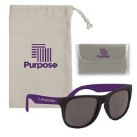 Rubberized sunglasses with microfiber cloth and pouch for looking stylish...
