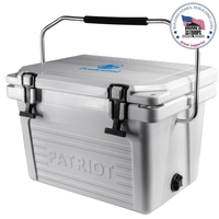 20 quart hard cooler with extra-thick insulated walls, measuring ruler on......