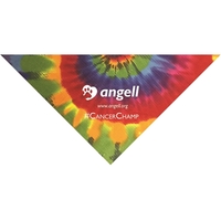 22" x 22" x 29" rainbow/tie-dye pet triangle bandanna made of... from ASI...