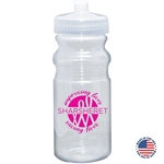 20 oz. Translucent USA-Made Bike Bottle with Matching Lid