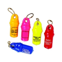 Keytainer - Small water resistant, flexible floating container with brass...