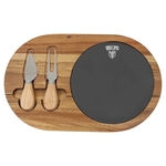 Flair Rounded Acacia Wood& Slate Cheese Tool Set