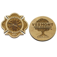 Maple Plywood Coaster 3.5" round laser engraved... from ASI 56020 The Gavel...