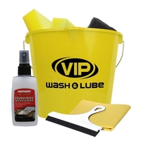 Premium car wash kit with 7 quart bucket, 2 sponges, scrubber... from ASI...