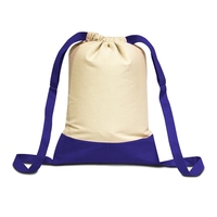 Cotton canvas drawstring bag with contrast bottom and matching cord.... from...
