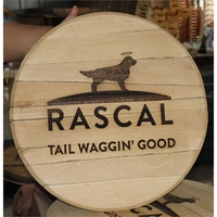 19" - Oak Wood Barrel Head Signs