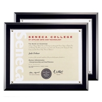 Simulated walnut, clear acrylic and antique brass accents certificate...