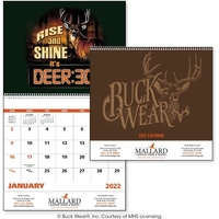 Buck Wear® 2023 spiral-bound wall calendar with UV-coated cover.... from ASI...