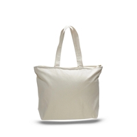 12 oz. canvas tote bag with inside zippered pocket and long... from ASI 66230...