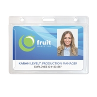 Economical 1-card badge holders with a handy thumb-notch. Made of frosted......