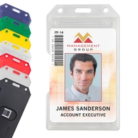 Rigid Plastic Vertical 2-Sided Multi-Card Badge Holders