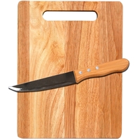 Kitchen set that features a wooden cutting board and utility knife... from...