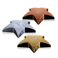 Opulent, dazzling 4-inch star paperweight in 3 metallic finishes.... from ASI...