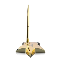 Opulent, dazzling 4-inch star pen set paperweight in 2 metallic finishes.......