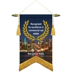 8" x 12" Podium Banner, Angle Cut/ with Fringe