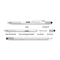6 in 1 penLevel, ruler, screwdriver bits, stylus top and pen... from ASI...