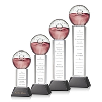 Hand blown work of art round award with a complimenting towering... from ASI...