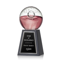 Hand blown work of art round award with a complimenting tall... from ASI...
