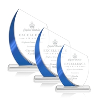 The Wadebridge Starfire Crystal Award features an elegant Blue Metallic...