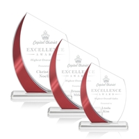 The Wadebridge Starfire Crystal Award features an elegant Red Metallic...