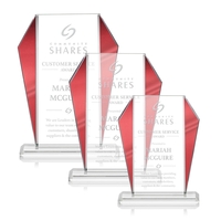 The Newbury Starfire Crystal Award features elegant Red Metallic accents......