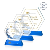 The Ralston Optical Crystal VividPrint™ Award on a tall tapered optical......