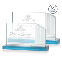 3/4-inch thick Starfire award with frosted etched pillar on a Sky... from ASI...