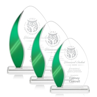 The Sherborne Starfire Crystal Award features an elegant Green Metallic...