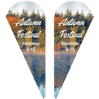 3' x 8' Custom Double Sided teardrop flag, made of knitted... from ASI 80228...