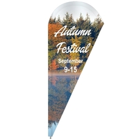 3' x 8' Single Reverse custom teardrop flag, made of knitted... from ASI...