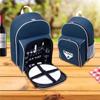 Two person picnic cooler set includes spoons, forks, and knives, plates,......