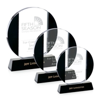 Black and clear optical crystal round award.... from ASI 84592 St Regis Group...