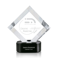 Optical crystal diamond shape award on a complimenting black base.... from...