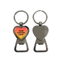Heart-Shaped Metal Bottle Opener Keyring